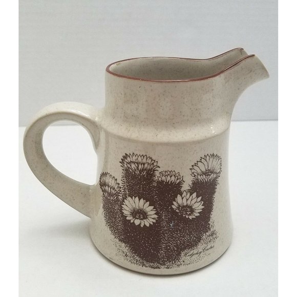 Noritake Desert Flowers Mini Pitcher Stoneware 8341 Vintage 4" Hedgehog Cactus - Picture 9 of 9